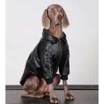 Dog Clothes PU Black Jacket Winter Zip Thick Windproof Coat - Image 6