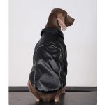 Dog Clothes PU Black Jacket Winter Zip Thick Windproof Coat - Image 8