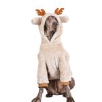 Medium Large Dog Clothing Christmas Elk Shape Coral Fleece Hoodie Winter Dog Cloth - Image 4