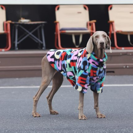 Medium Large Dog Jacket Zip Warm Faux Fur Coat Luxury Clothes Pattern Print Winter Dog Clothing