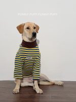 Yellow Striped Soft Cotton Big Dog Clothes for Large Medium Dog - Image 2
