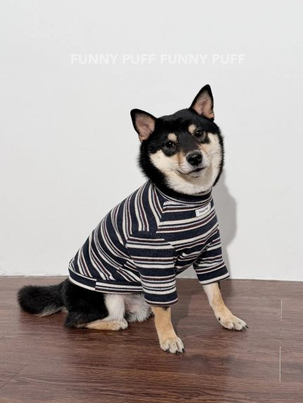 Blue Striped Dog Sweater  for Medium. Large Dogs