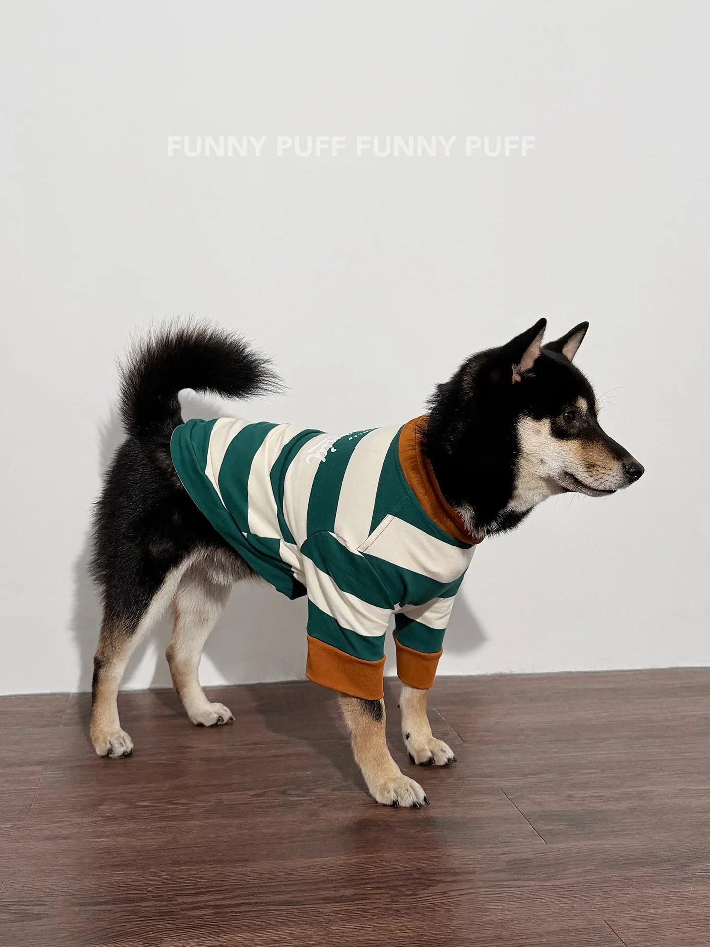 Green White Striped Dog Sweater for Medium. Large Dogs - 图片 6