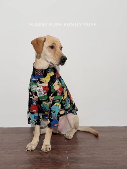 Pattern Design Soft Cotton Sweater Shirt Dog Clothes for Medium. Large Dogs